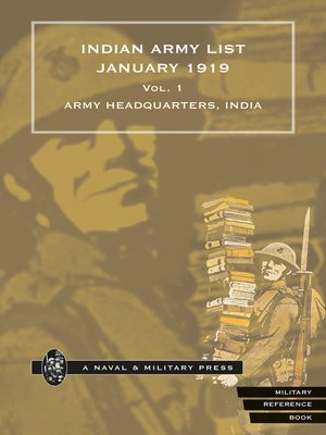 cover image of Indian Army List January 1919, Volume 1